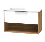 NIKAU GROVE 1000 CENTRE BOWL DRAWER OPEN ULTRA GLOSS WHITE/COLOUR