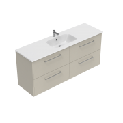 1500 Sahara Wall Hung Single Basin Vanity (4 Drawer) - Specify Colour & Basin & Cabinet Style