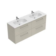 1500 Sahara Wall Hung Double Basin Vanity (4 Drawer) - Specify Colour & Basin & Cabinet Style