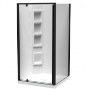 SIERRA 1000X1000 2 SIDED CORNER MOULDED- BLACK- CENTRE WASTE