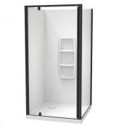 SIERRA 1000X1000 2 SIDED SIDE MOULDED- BLACK - CORNER WASTE