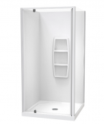 SIERRA 1000X1000 2 SIDED SIDE MOULDED WHITE - CORNER WASTE