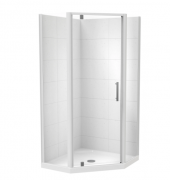 MILLENNIUM 1000X1000 ANGLE CORNER TILED WALL WHITE- CENTRE WASTE
