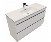 1200 Brookfield Floor Standing Single Basin Vanity (4 Drawer) - Specify Colour & Basin