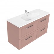 1200 Francisco Wall Hung Single Basin Vanity (4 Drawer) - Specify Colour & Drawer Front & Basin