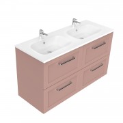 1200 Francisco Wall Hung Double Basin Vanity (4 Drawer) - Specify Colour & Drawer Front & Basin