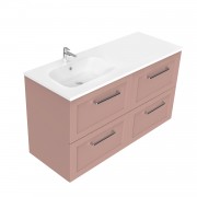 1200 Francisco Wall Hung Offset Left Basin Vanity (4 Drawer) - Specify Colour & Drawer Front & Basin
