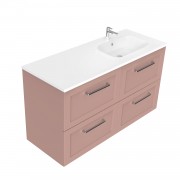 1200 Francisco Wall Hung Offset Right Basin Vanity (4 Drawer) - Specify Colour & Drawer Front & Basi