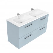 1200 Harrow Wall Hung Double Basin Vanity (4 Drawer) - Specify Colour & Basin