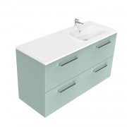 1200 Harrow Wall Hung Offset Right Basin Vanity (4 Drawer) - Specify Colour & Basin