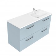 1200 Harrow Wall Hung Offset Right Basin Vanity (4 Drawer) - Specify Colour & Basin