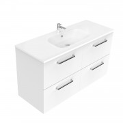 1200 Harrow Wall Hung Single Basin Vanity (4 Drawer) - Specify Colour & Basin