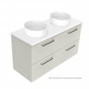 1200 Harrow Luxe Wall Hung Double Basin Vanity (4 Drawer) - Specify Colour & Slab Top