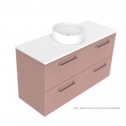 1200 Harrow Luxe Wall Hung Single Basin Vanity (4 Drawer) - Specify Colour & Slab Top