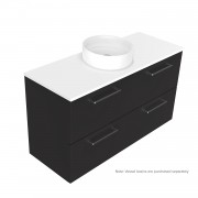 1200 Harrow Luxe Wall Hung Single Basin Vanity (4 Drawer) - Specify Colour & Slab Top