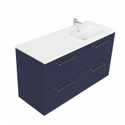 1200 Harrow Wall Hung Offset Right Basin Vanity (4 Drawer) - Specify Colour & Basin