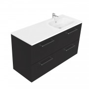 1200 Harrow Wall Hung Offset Right Basin Vanity (4 Drawer) - Specify Colour & Basin