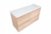 1200 Ravani Double Basin Cabinet (4 Drawer) in Gloss White & Select a Slab Top