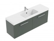 1200 Harrow Slim Wall Hung Single Basin Vanity (2 Drawer)