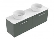 1200 Harrow Slim Luxe Wall Hung Double Basin Vanity (2 Drawer)