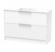 NIKAU GROVE 1200 DOUBLE DRAWER FLOOR ULTRA GLOSS WHITE