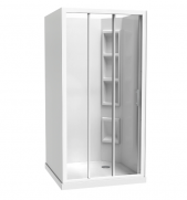 CEZANNE 1000X1000 SQUARE 3 SIDED CORNER MOULDED RIGHT HAND WHITE - CORNER WASTE