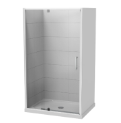 MILLENNIUM 1200X900 3 SIDED TILED WALL WHITE- CENTRE WASTE