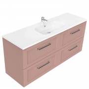 1500 Francisco Wall Hung Single Basin Vanity (4 Drawer) - Specify Colour & Drawer Front & Basin