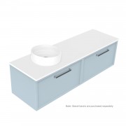 1500 Francisco Luxe Wall Hung Offset Left Basin Vanity (2 Drawer) - Specify Colour & Drawer Front &