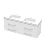 CASHMERE BOLERO 1500 DB DOUBLE DRAWER WALL WHITE MELAMINE