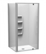 SIERRA 1000X900 2 SIDED 1000 DOOR / 1000 SIDE MOULDED SATIN- CENTRE WASTE