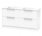 NIKAU GROVE 1500 DB DOUBLE DRAWER FLOOR ULTRA GLOSS WHITE