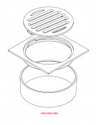ALLPROOF 100MM SQUARE BRUSHED BRASS GRATE