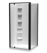SIERRA 1000X900 2 SIDED 1000 DOOR CORNER MOULDED- BLACK- CENTRE WASTE