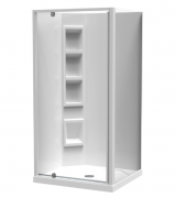 SIERRA 1000X900 2 SIDED 1000 DOOR CORNER MOULDED WHITE- CENTRE WASTE
