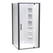 MILLENNIUM 1000X1000 2 SIDED MOULDED BLACK - CORNER WASTE