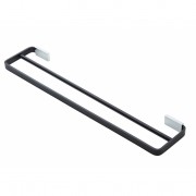 HEIRLOOM PODIUM DBL TOWEL RAIL 600MM CHROME/BLACK