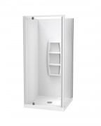 SIERRA 900X900 2 SIDED SIDE MOULDED WHITE - CENTRE WASTE
