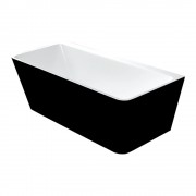 Indus 1500mm Back-to-Wall Bath - Black/White