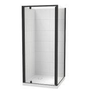 SIERRA 900X900 2 SIDED- TILED WALL- BLACK - CORNER WASTE