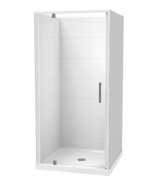 MILLENNIUM 900X900 3 SIDED TILED WALL WHITE - CENTRE WASTE