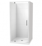 MILLENNIUM 1000X1000 3 SIDED TILED WALL WHITE - CENTRE WASTE