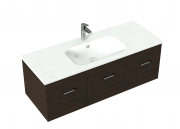 1200 Qube Wall Hung Single Basin Vanity - Specify Colour & Basin