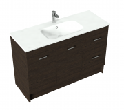 1200 Qube Floor Standing Single Basin Vanity - Specify Colour & Basin