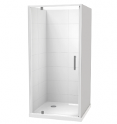 MILLENNIUM 1000X1000 3 SIDED TILED WALL WHITE - CORNER WASTE