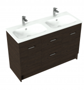 1200 Qube Floor Standing Double Basin Vanity - Specify Colour & Basin