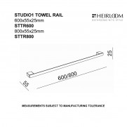 Studio 1 Towel Rail 800mm