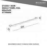 STUDIO 1 NOIR TOWEL RAIL 600MM