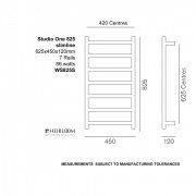 STUDIO 1SLIMLINE WS825SN HEATED TOWEL WARMER NOIR