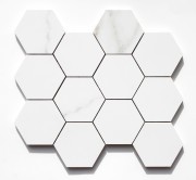 Hexagonal Carrara Polished Mosaic (100mm)